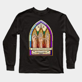 Stained Glass Rock Paper Scissors Long Sleeve T-Shirt